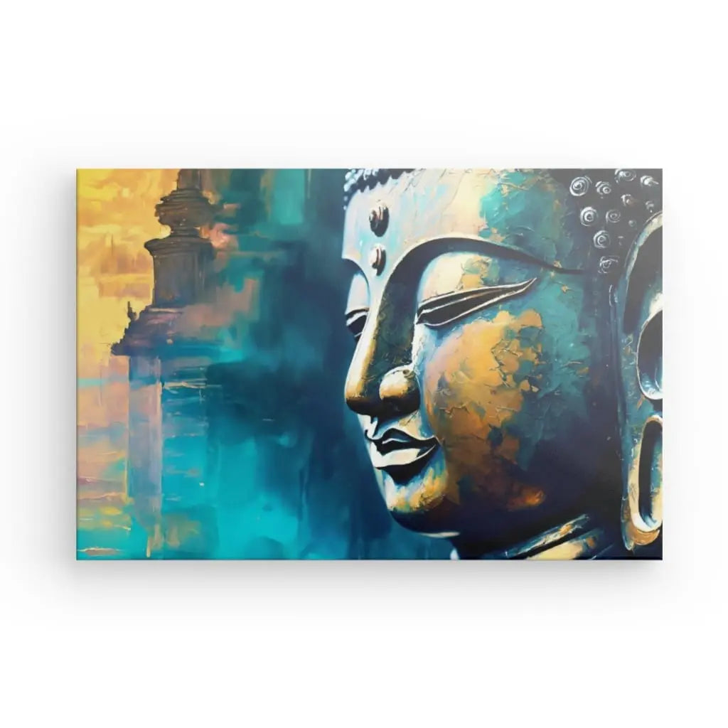 Le Tableau Bouddha Bleu présente une richesse visuelle captivante, combinant des teintes apaisantes et un design abstrait qui évoque la sérénité et la modernité. Idéal pour compléter un intérieur harmonieux.