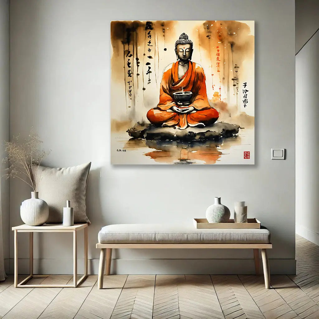 Le Tableau Bouddha Japonais apporte une touche de sérénité à l’espace, avec ses teintes subtiles et sa présentation artistique, parfait pour un intérieur contemporain ou classique.