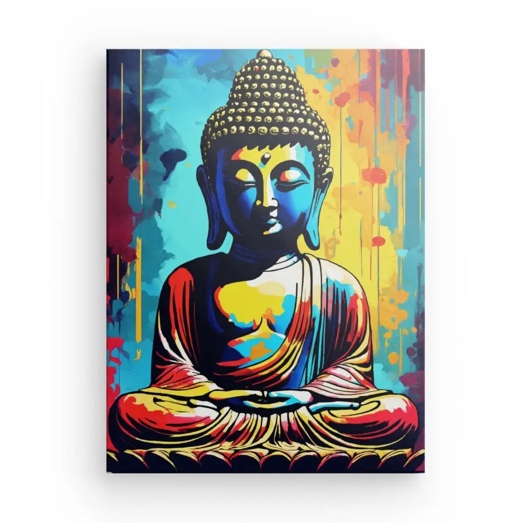 Avec son mélange de couleurs vibrantes et son style Pop Art, ce Tableau Bouddha Multicolor capte l’attention par son caractère unique. Ses teintes vives et ses détails artistiques en font une pièce exceptionnelle pour tout amateur d'art contemporain.