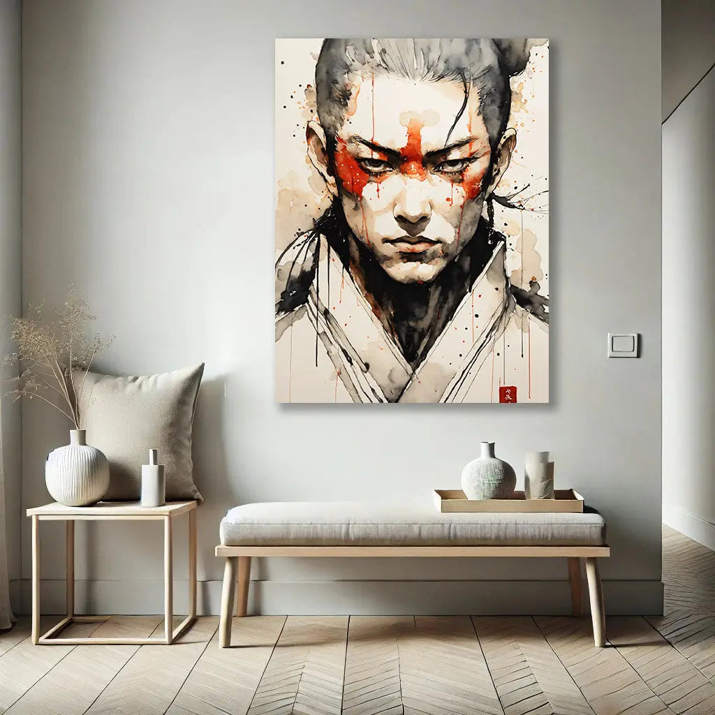 
Le Tableau Samouraï, avec ses nuances aquarelles et sa représentation artistique, s’intègre parfaitement dans un salon ou un bureau, ajoutant une touche ethnique et raffinée. Ce tableau japonais enrichit l’espace en évoquant la culture et l’élégance.