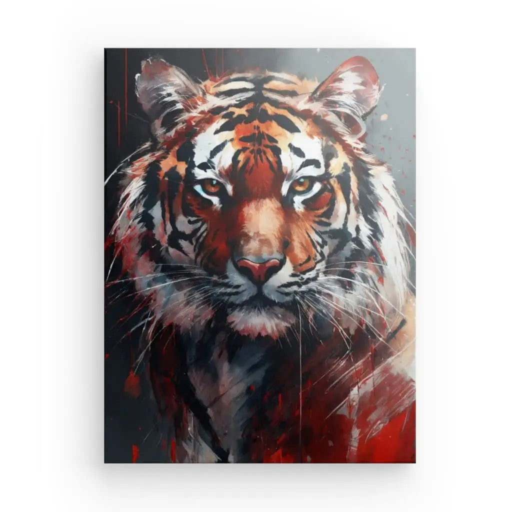 Admirez le Tableau Tigre, une œuvre abstraite au design audacieux et aux détails fins. Ses contrastes saisissants et son thème félin en font une pièce maîtresse de la décoration intérieure.